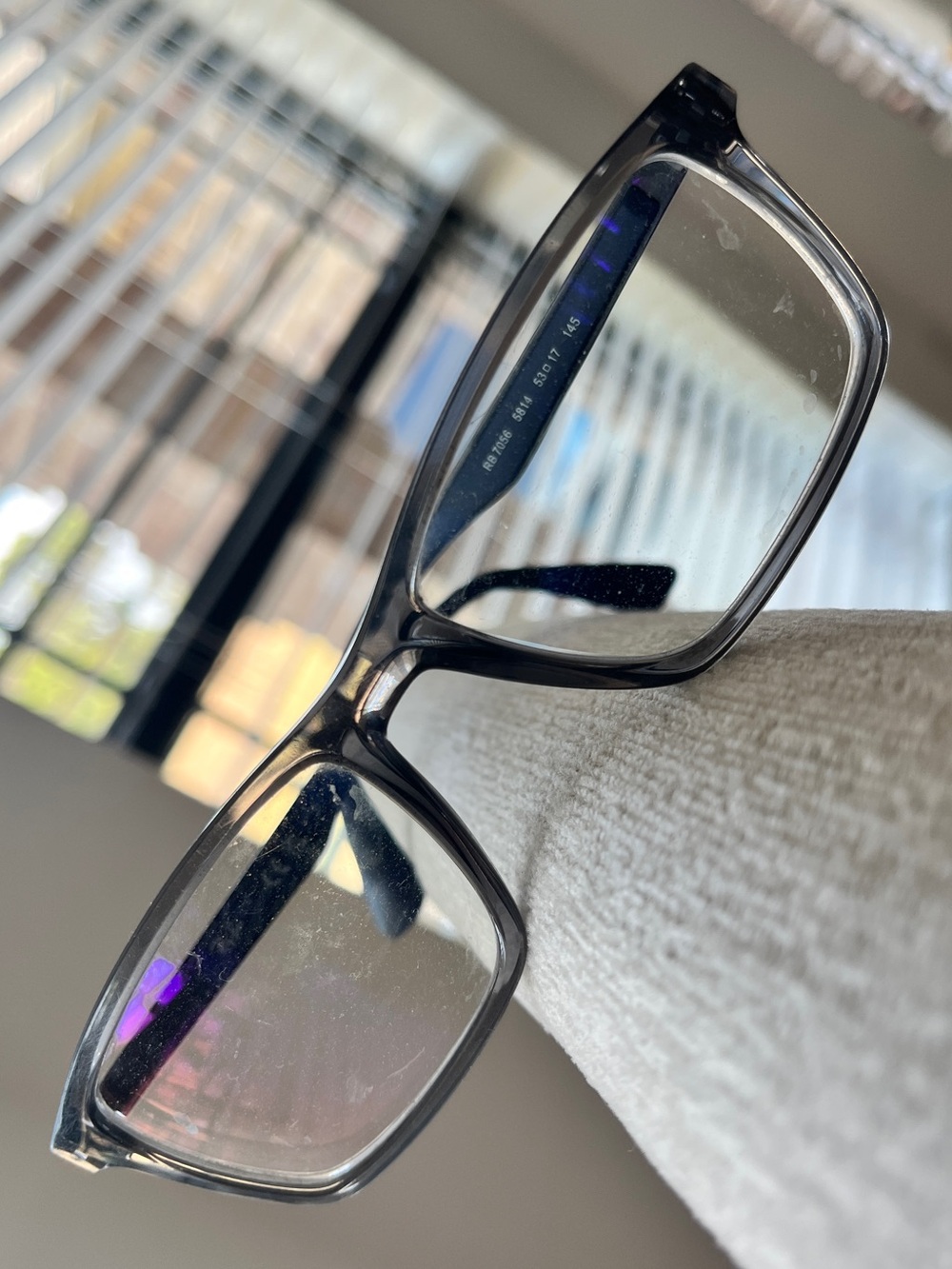 Unisex Ray-Ban RB7038 LightRay Eyeglass Frames — Transparent Gray